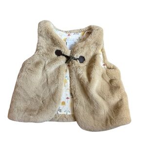 Tahari Tan Faux Fur Kids Vest